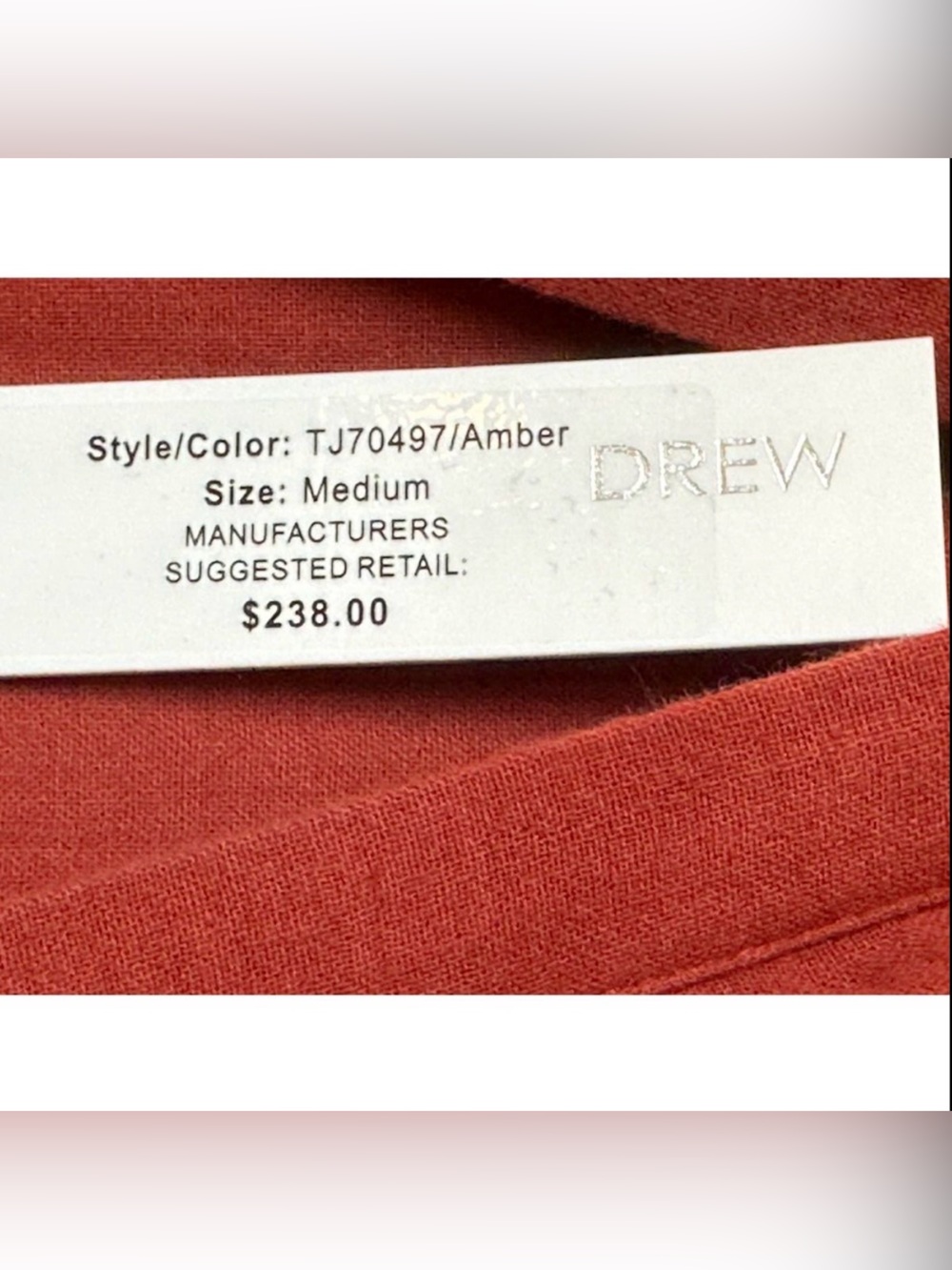 Drew Amber Cotton Midi Dress Medium Button Front Tie Waist Tiered Boho Summer - Picture 5 of 7